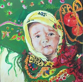 Bébé au foulard russe